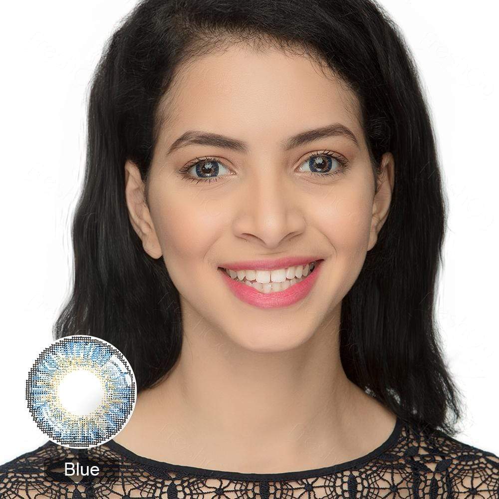 3 Tone Blue Yearly Colored Contacts