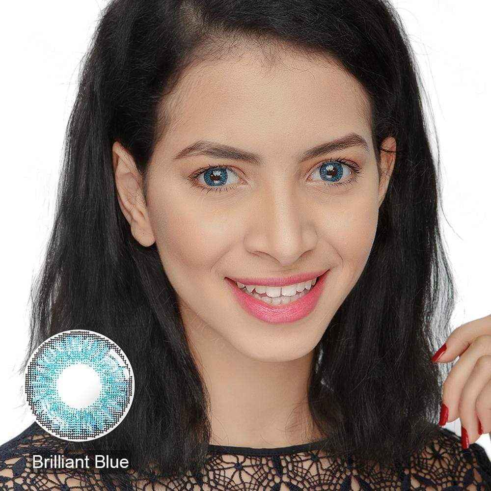 3 Tone Brilliant Blue Yearly Colored Contacts