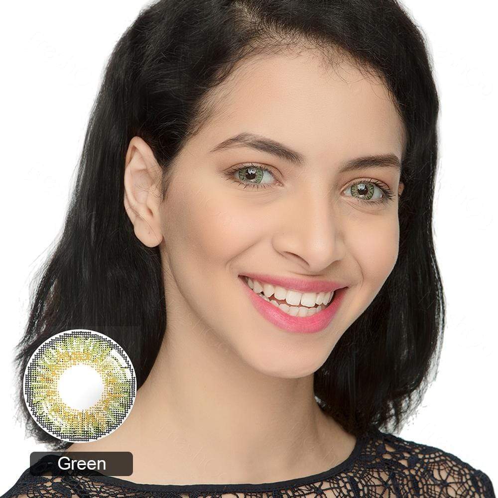 3 Tone Green Yearly Colored Contacts