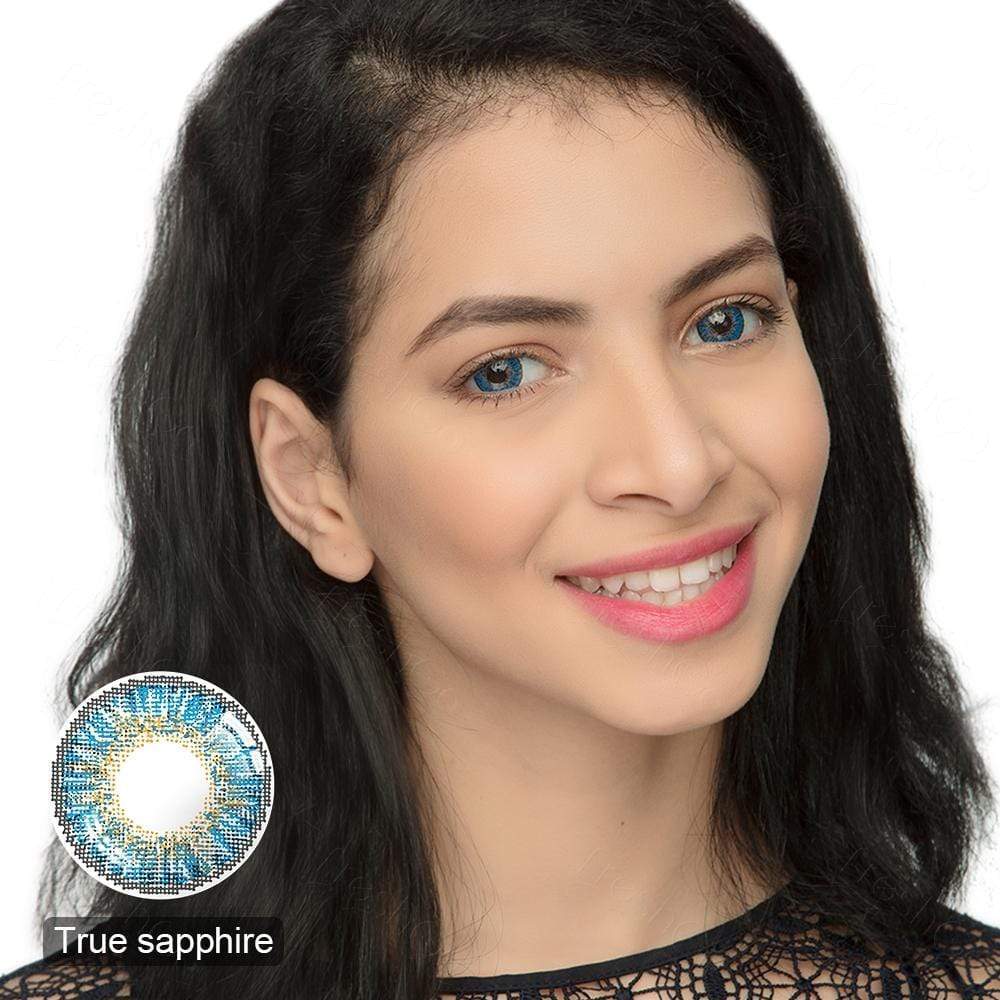 3 Tone True Sapphire Yearly Colored Contacts