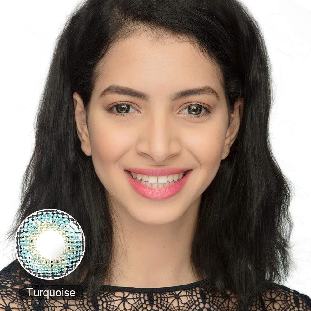 3 Tone Turquoise Yearly Colored Contacts