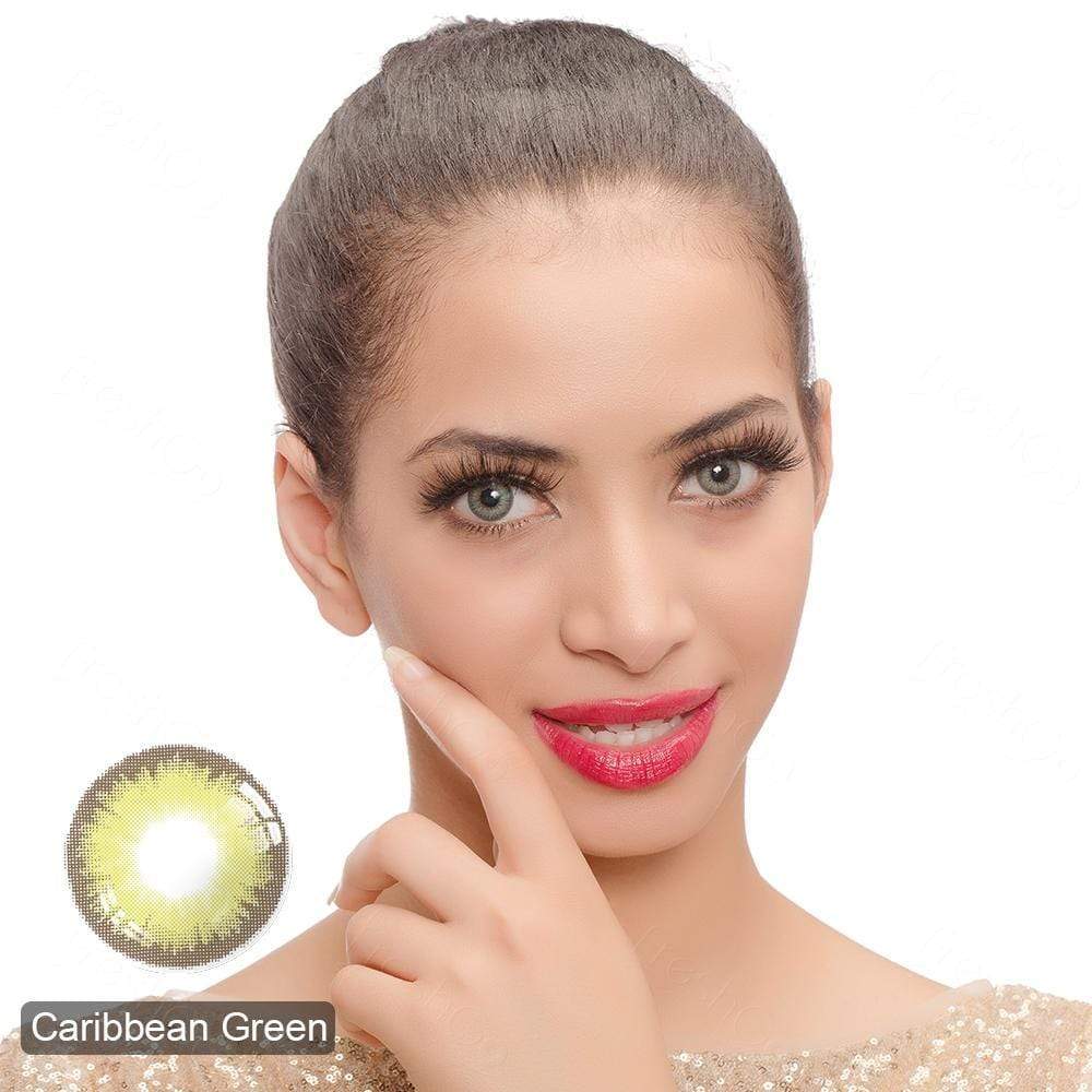 Diamond Caribbean Green Yearly Colored Contacts