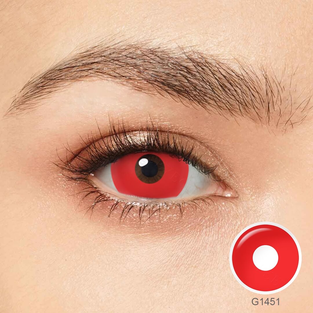 UV Glow Red Mini Sclera Contacts