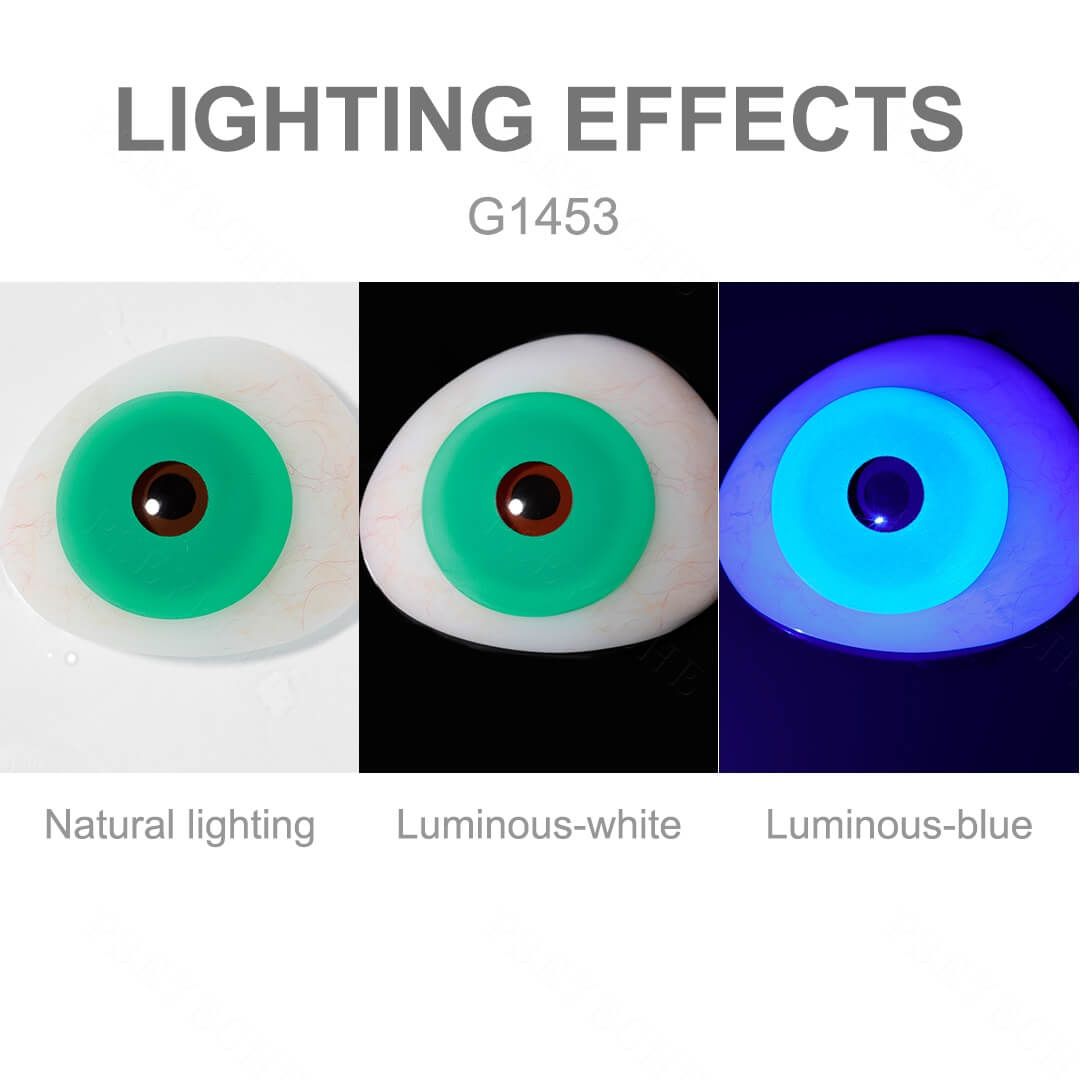 UV Glow Green Mini Sclera Contacts