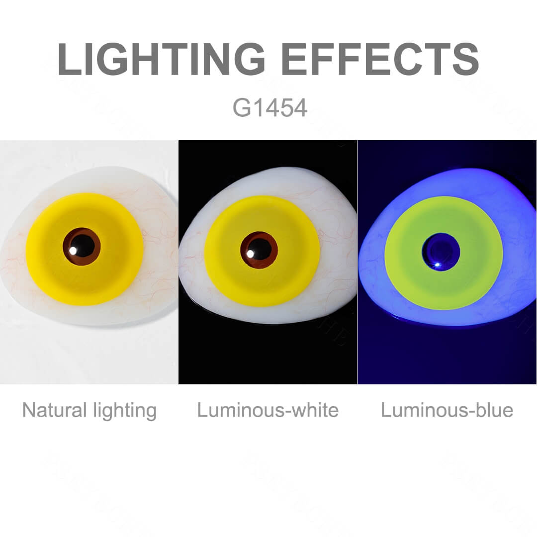 UV Glow Yellow Mini Sclera Contacts