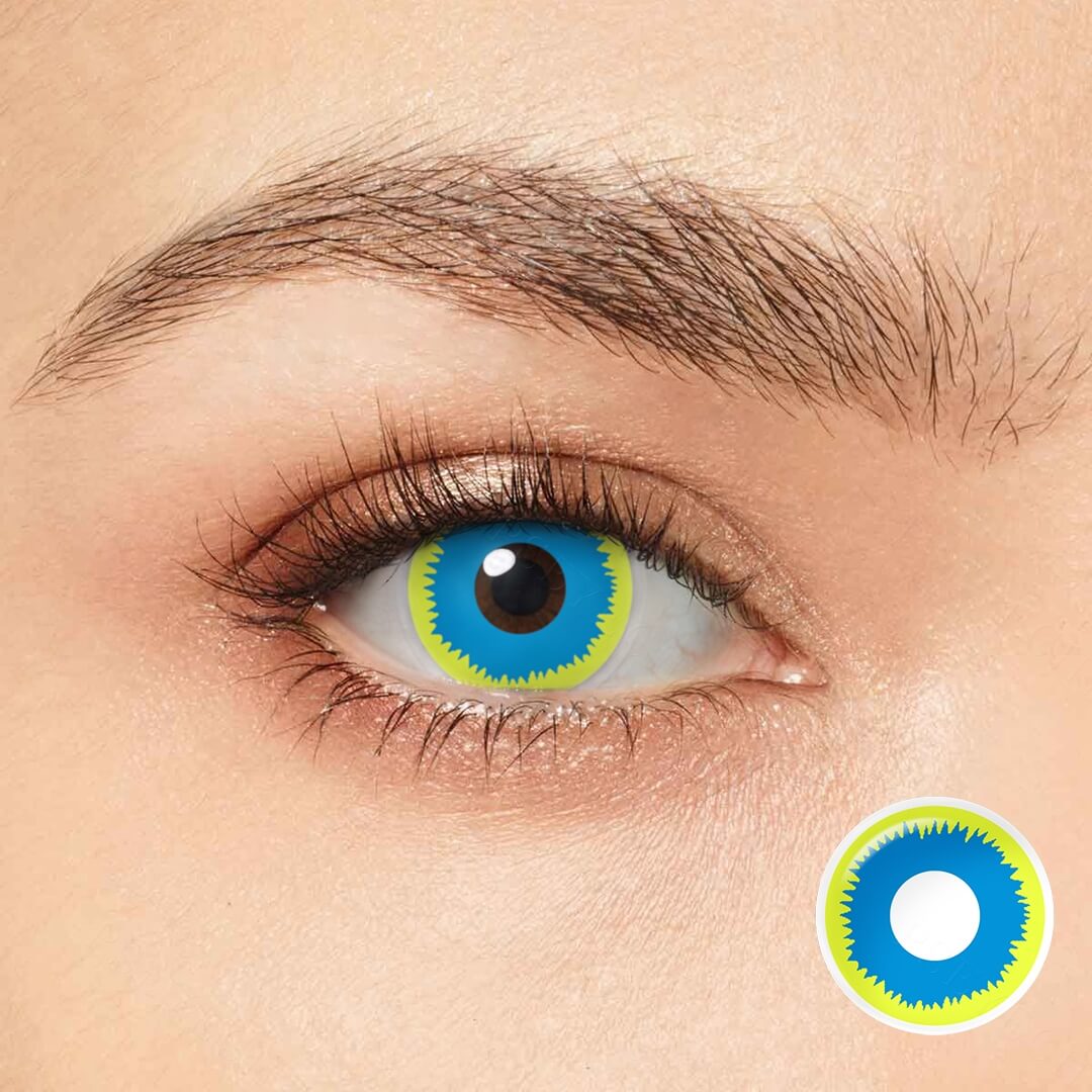 Yellow And Blue Pattern Contact Lenses