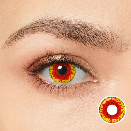 Yellow Blood Splat Contact Lenses