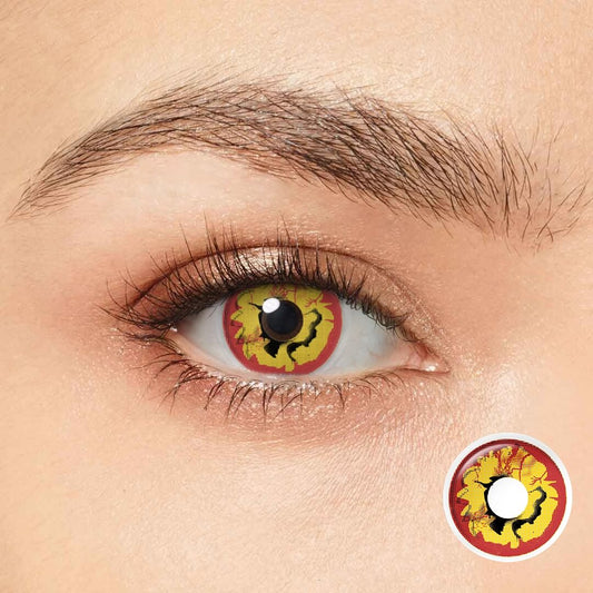 Red Yellow Burst Contact Lenses