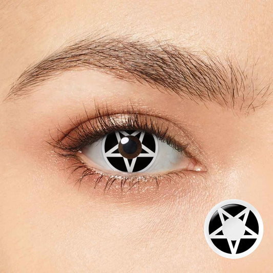 Black White Pentagram Contacts