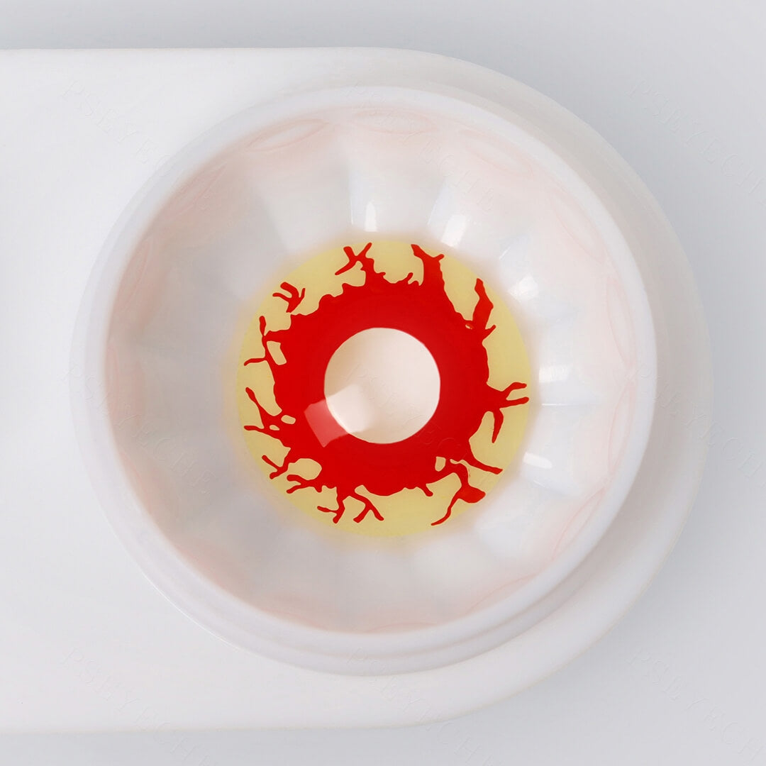 Yellowish Bloodshot Contact Lenses