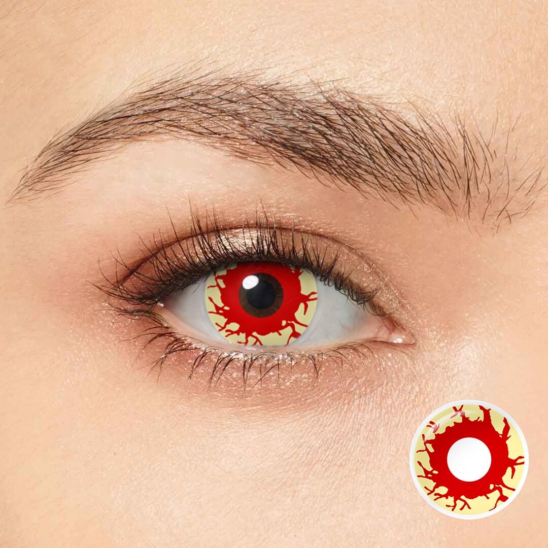 Yellowish Bloodshot Contact Lenses