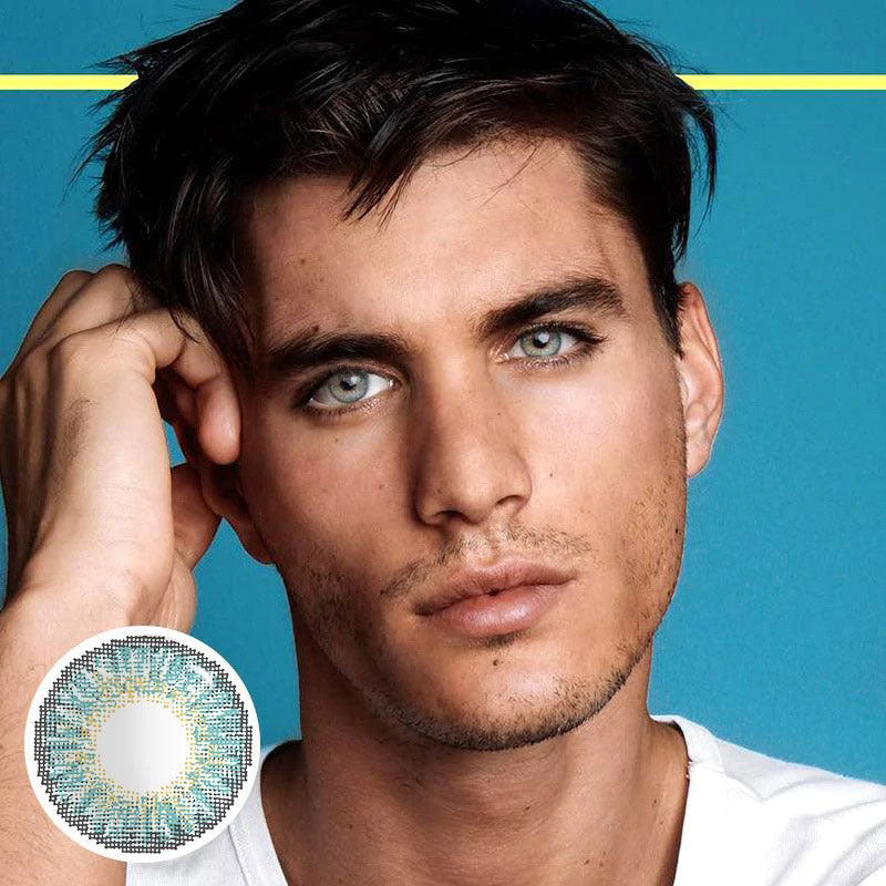 Men's 3 Tone Turquoise Colored Contacts