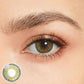 3-Tone Green forest emerald contacts on dark eyes