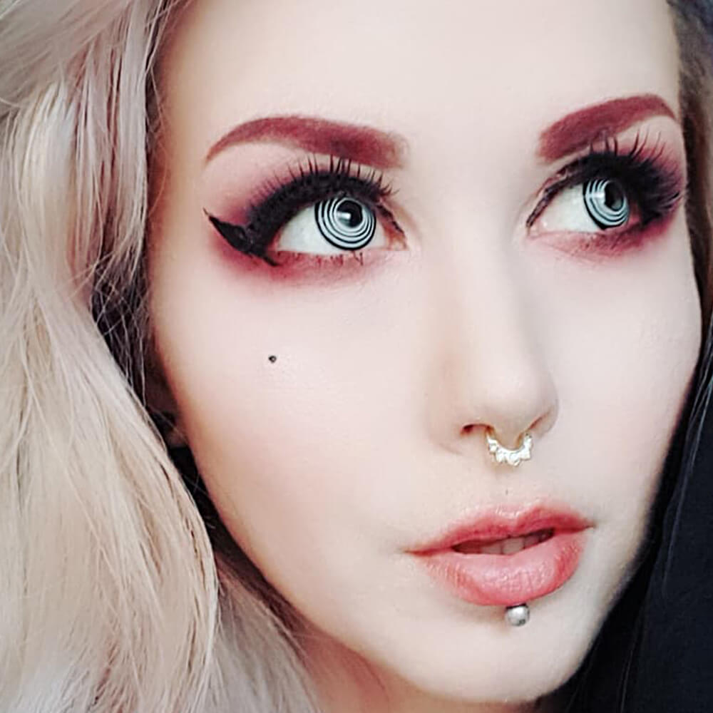 Black Spiral Halloween Cosplay Contacts