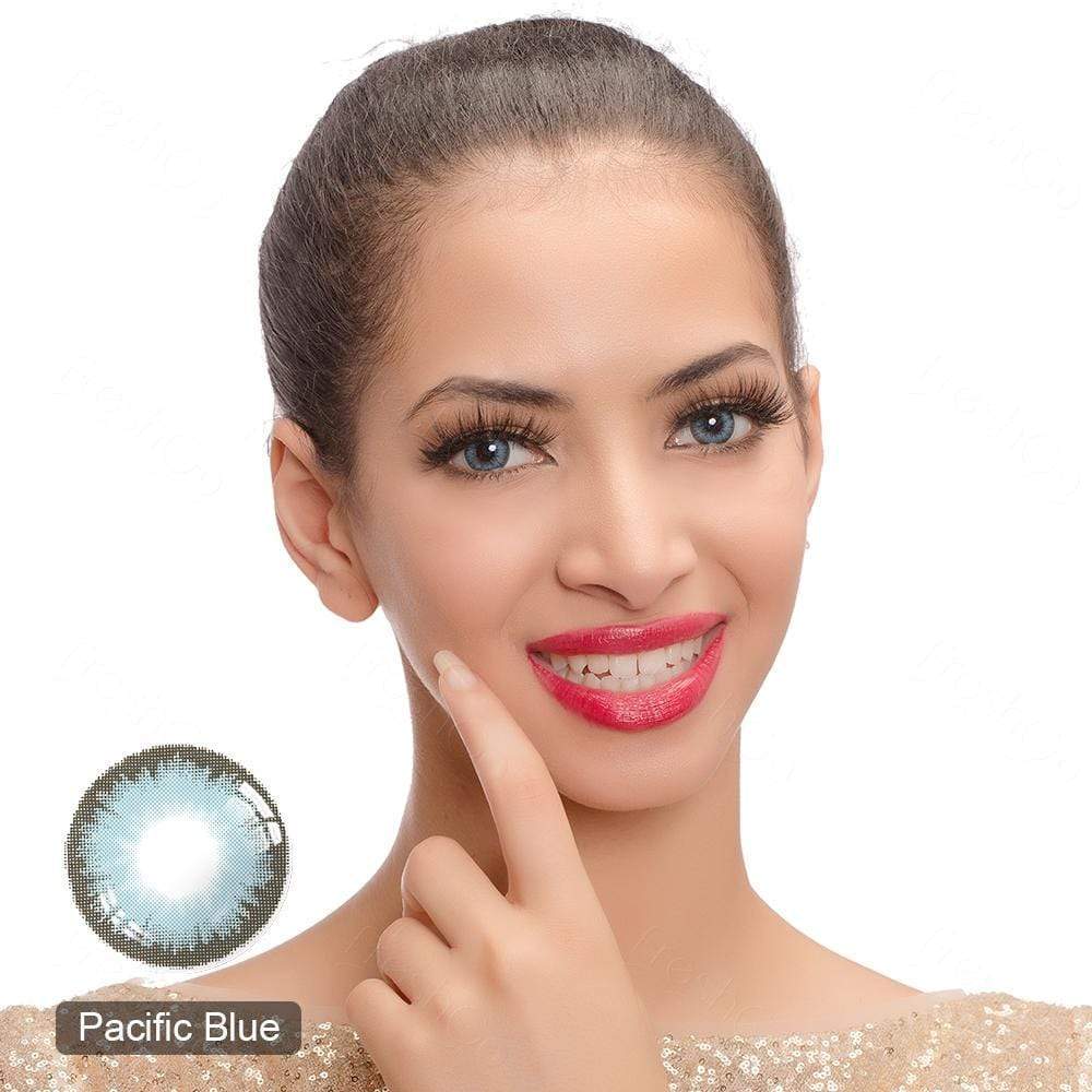Diamond Pacific Blue Yearly Colored Contacts