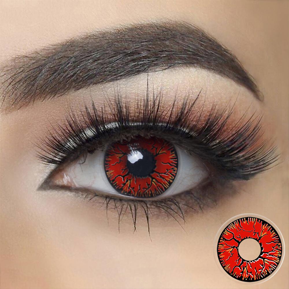 Red Crack Halloween Cosplay Contacts