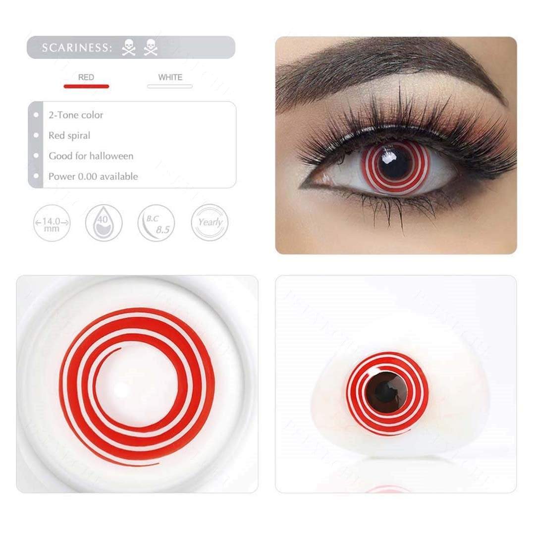 Red Spiral Halloween Cosplay Contacts
