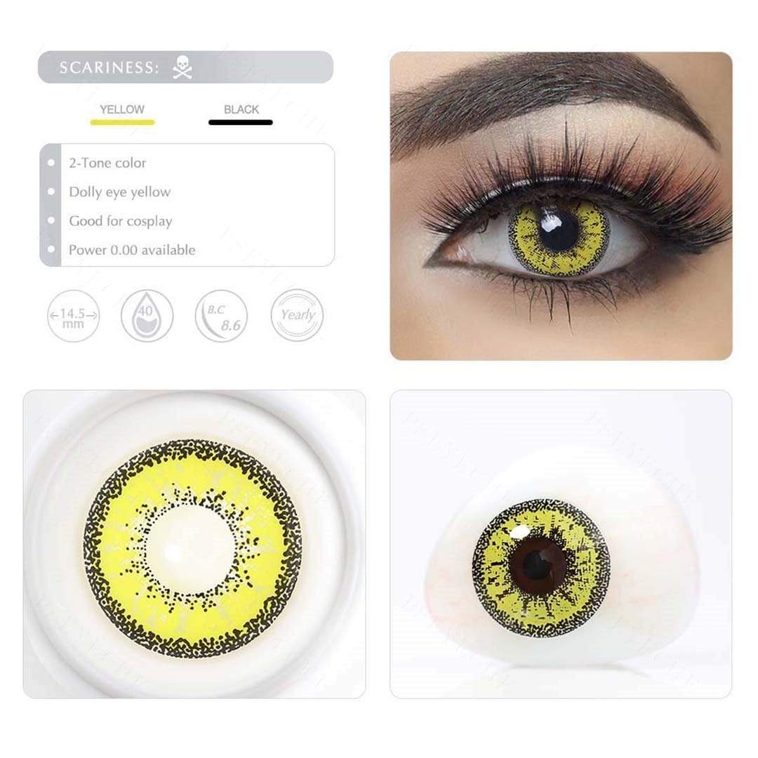 Dolly Yellow Halloween Cosplay Contacts
