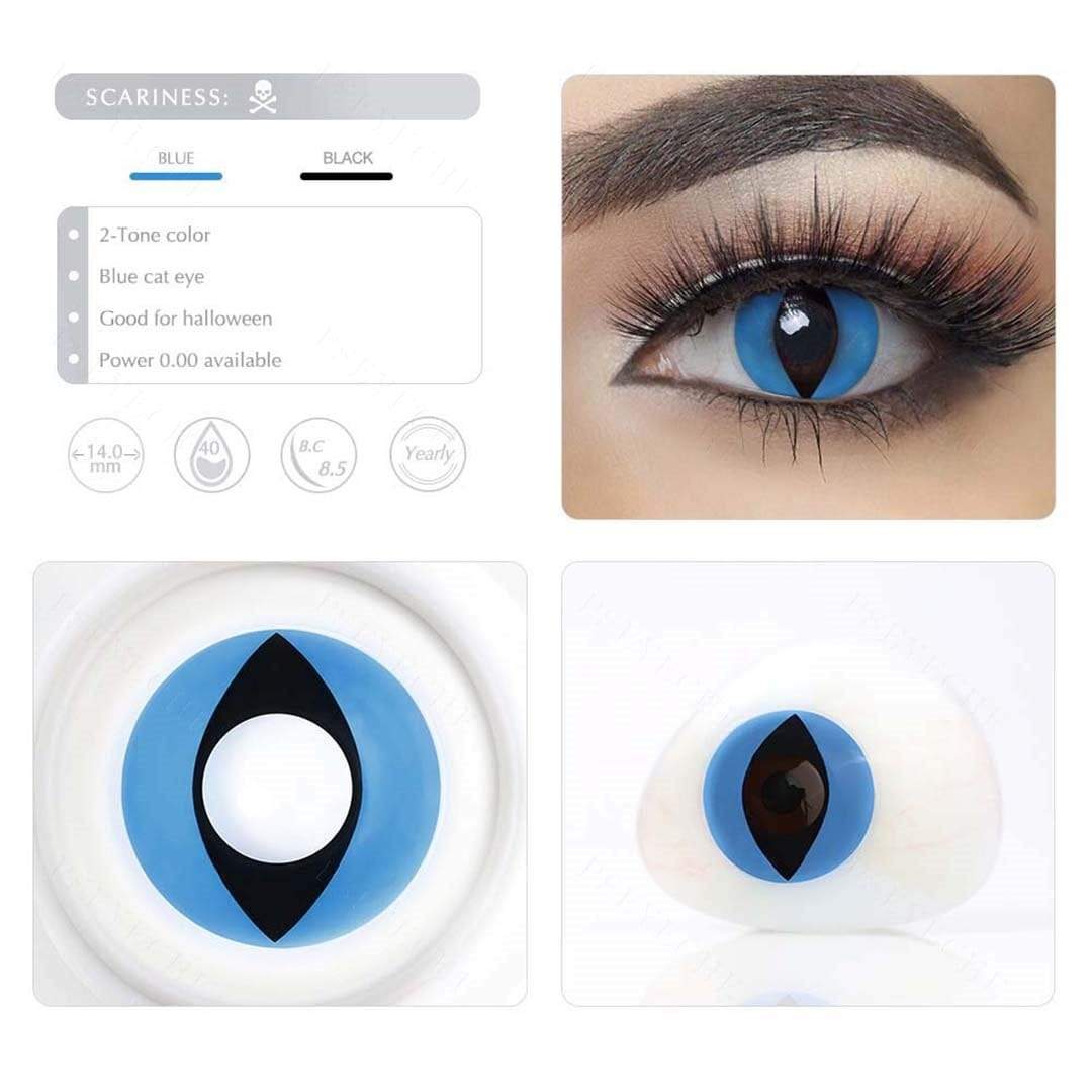 Blue Cat Eyes Cosplay Contacts