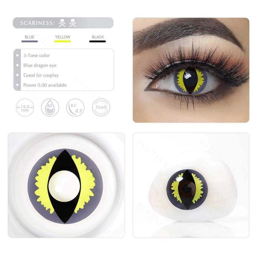 Blue Dragon Eyes Cosplay Contacts