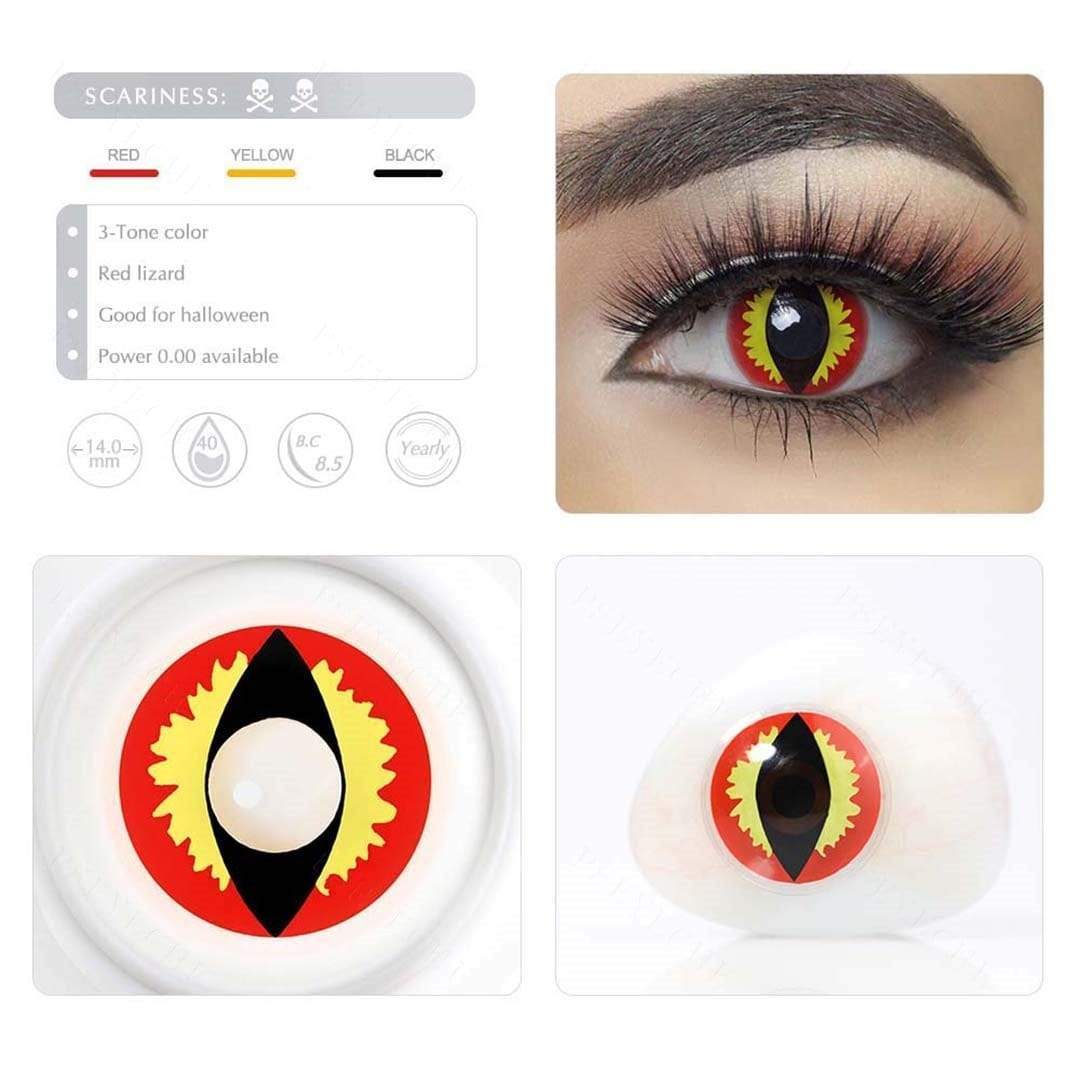 Lizard Contacts Red Lizard Eyes Cosplay Contacts – Lenself