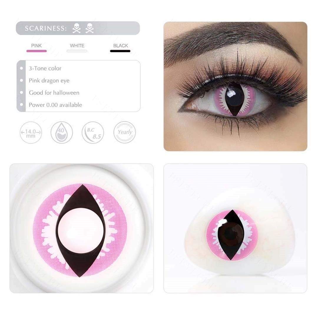 Pink Dragon Eyes Cosplay Contacts