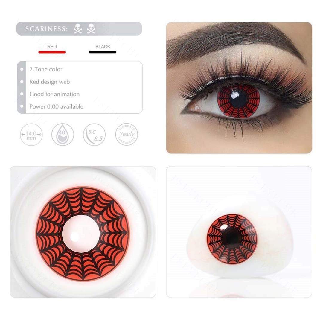 Red Spider Mesh Halloween Cosplay Contacts