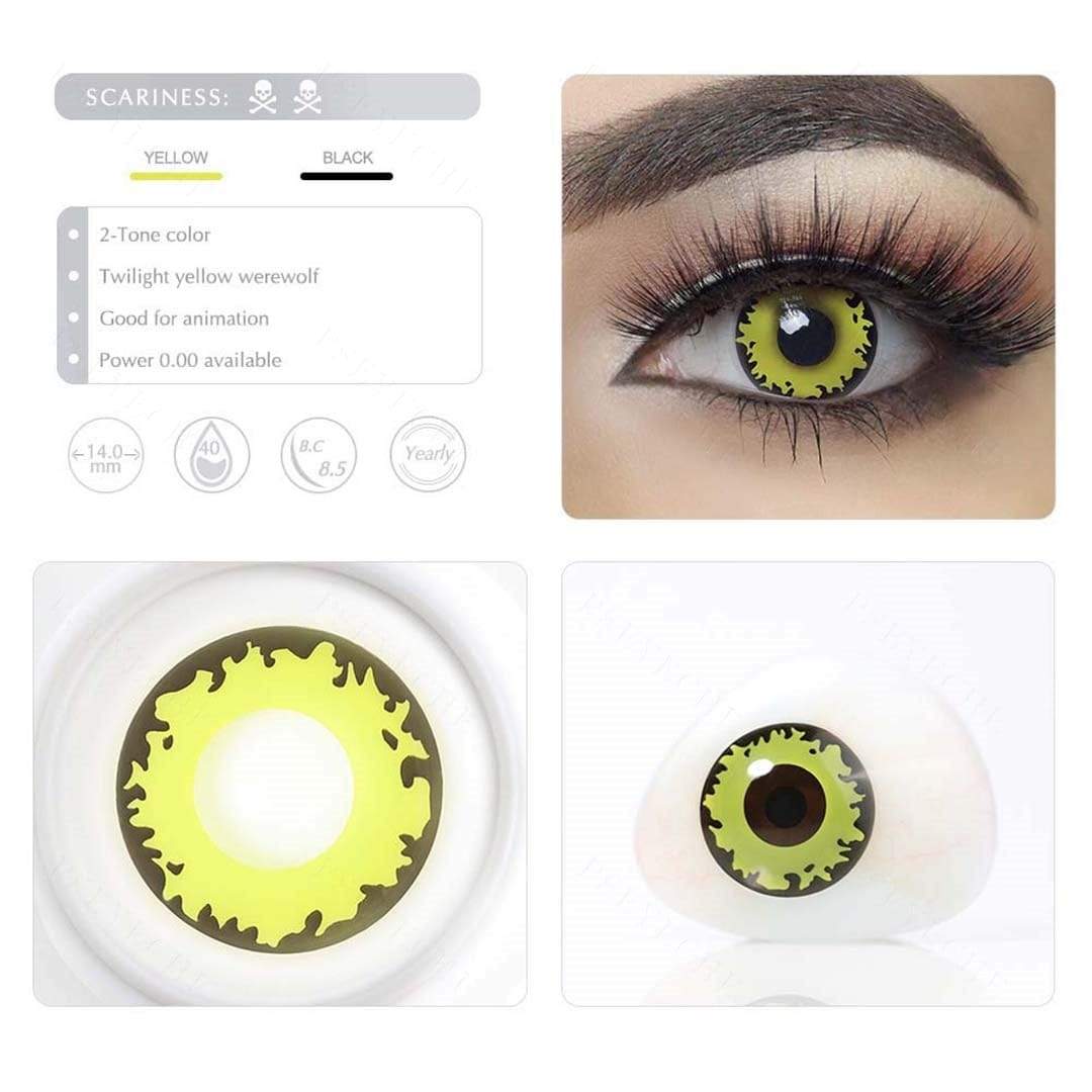 Yellow Werewolf Twilight Vampire Cosplay Contacts