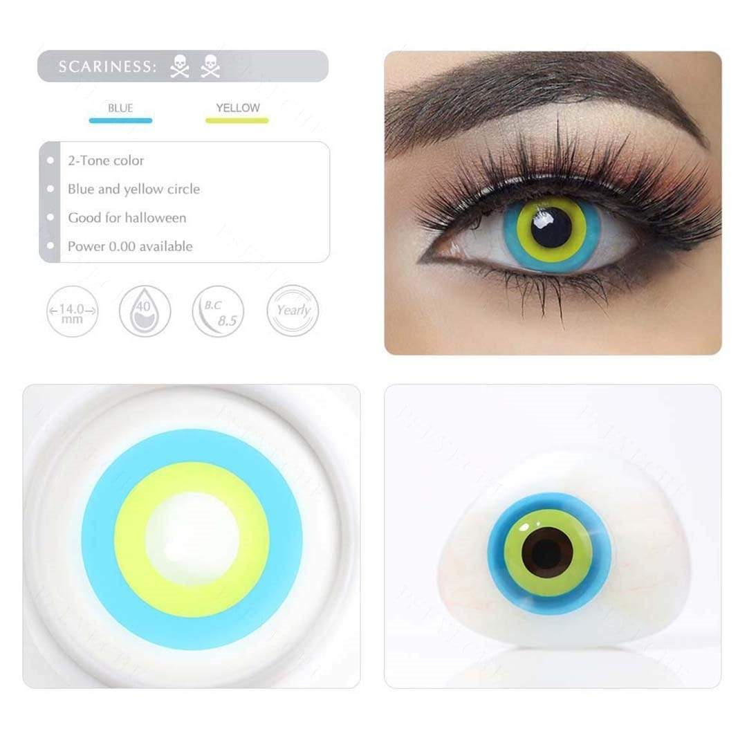 Blue Yellow Circle Halloween Cosplay Contacts