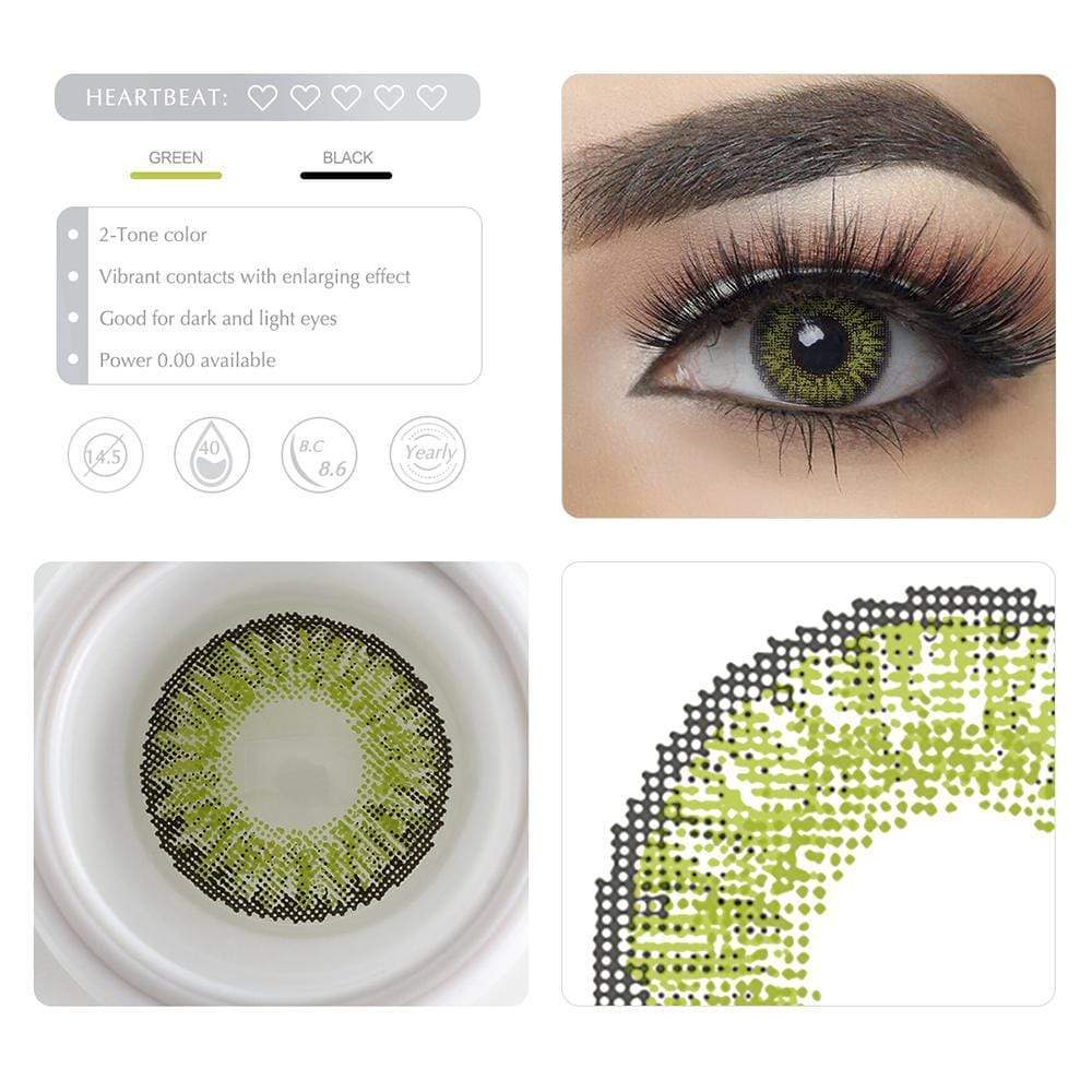 Men's 3 Tone Gemstone Green Colored Contacts