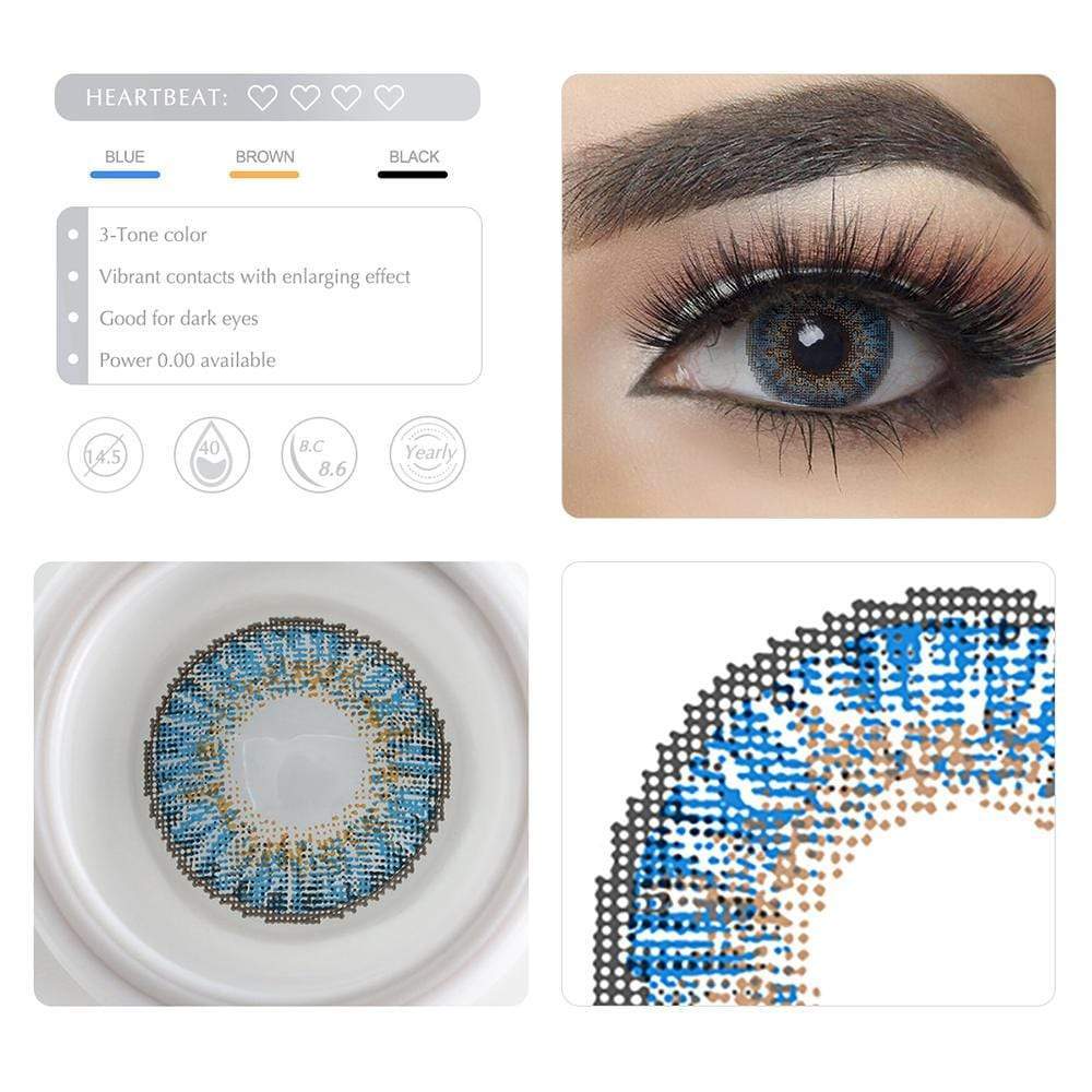 3 Tone True Sapphire Yearly Colored Contacts
